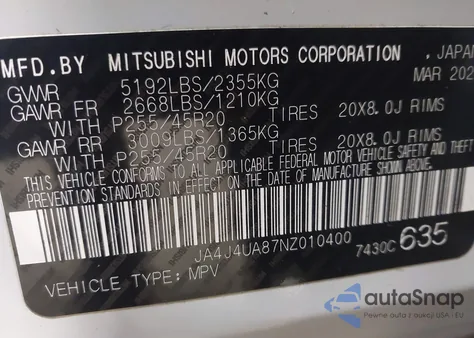 2022 Mitsubishi Outlander Black Edition S-Awc/Se 2.5 S-Awc/Se Launch Edition S-Awc from USA, damaged, VIN JA4J4UA87NZ010400